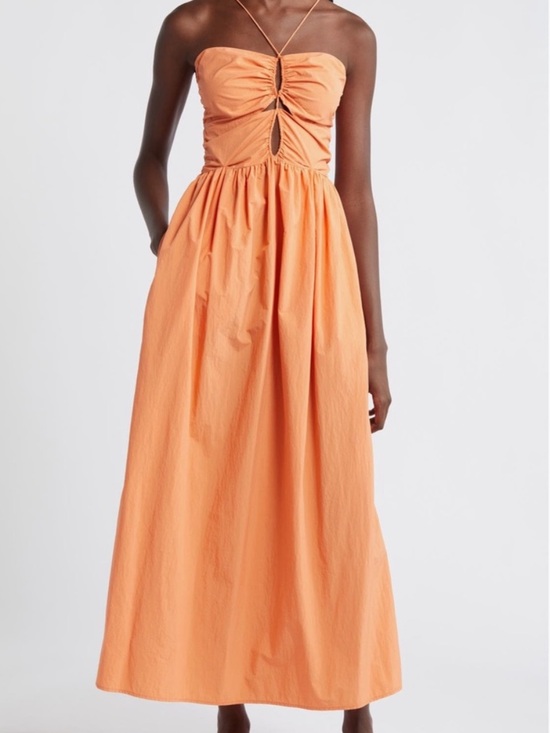 Rails Dresses & Skirts - Rails Strapless Peach-Orange Maxi Dress with Front Keyhole